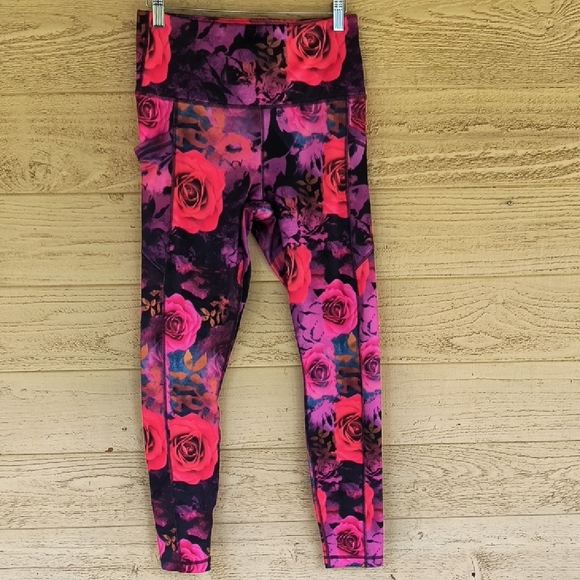 Velocity Floral Side Pockets Leggings - Picture 1 of 6